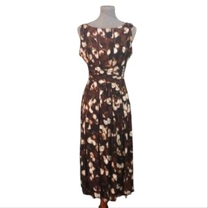 NEW Perceptions New York Beautiful Browns Floral Midi Maxi Dress
